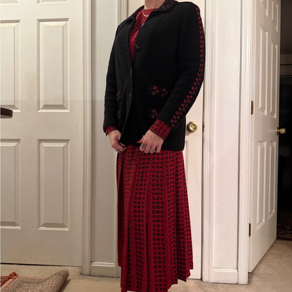 Silk Long Sleeve Skirt, Top & Sweater Lihli New York Vintage Outfit - Picture 11 of 12